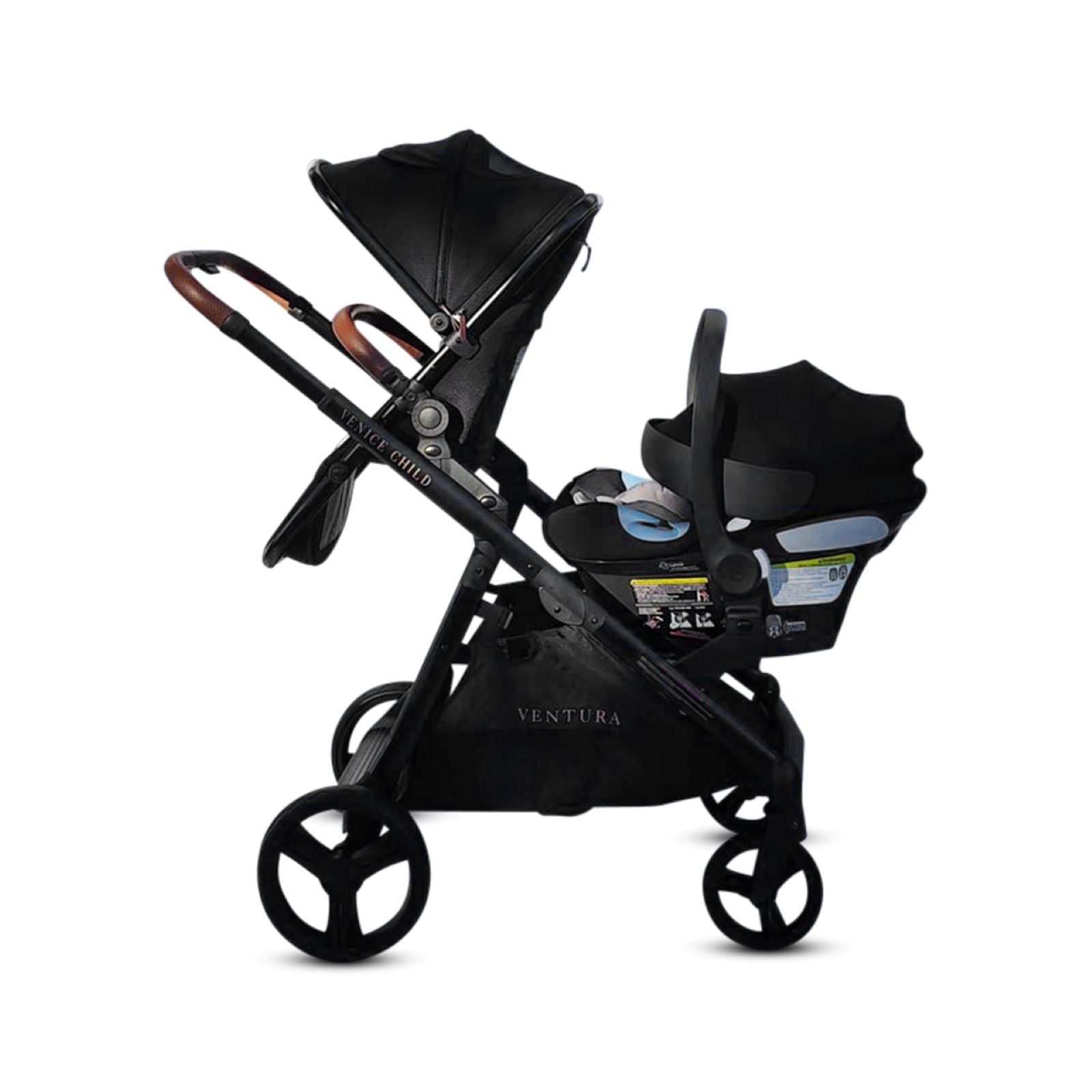 double stroller two infant car seats Ventura Single to Double Stroller with Standing Platform & 2nd Toddler – VeniceChild