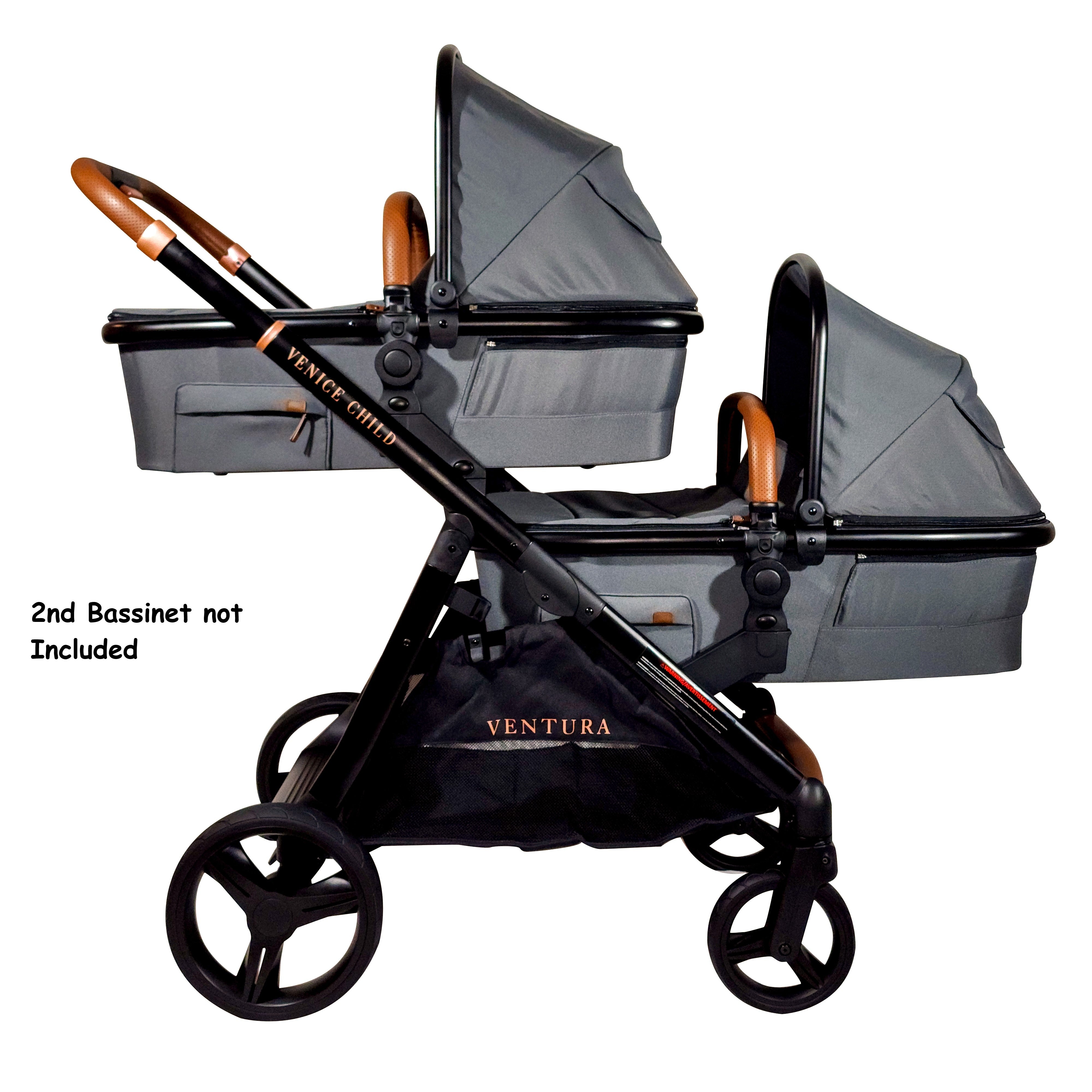 double sit n stand stroller Ventura Single to Double Stroller with Standing Platform & Bassinet (P – VeniceChild